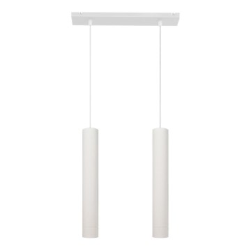 LED Lustr na lanku TUBA 2xGU10/4,8W/230V bílá
