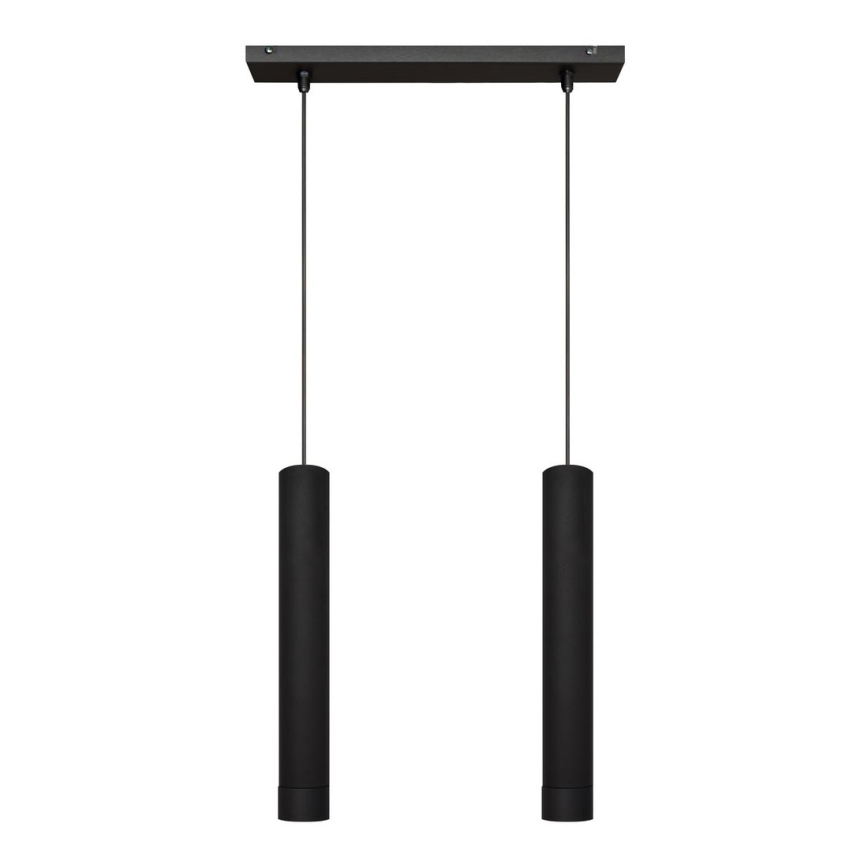 LED Lustr na lanku TUBA 2xGU10/4,8W/230V černá