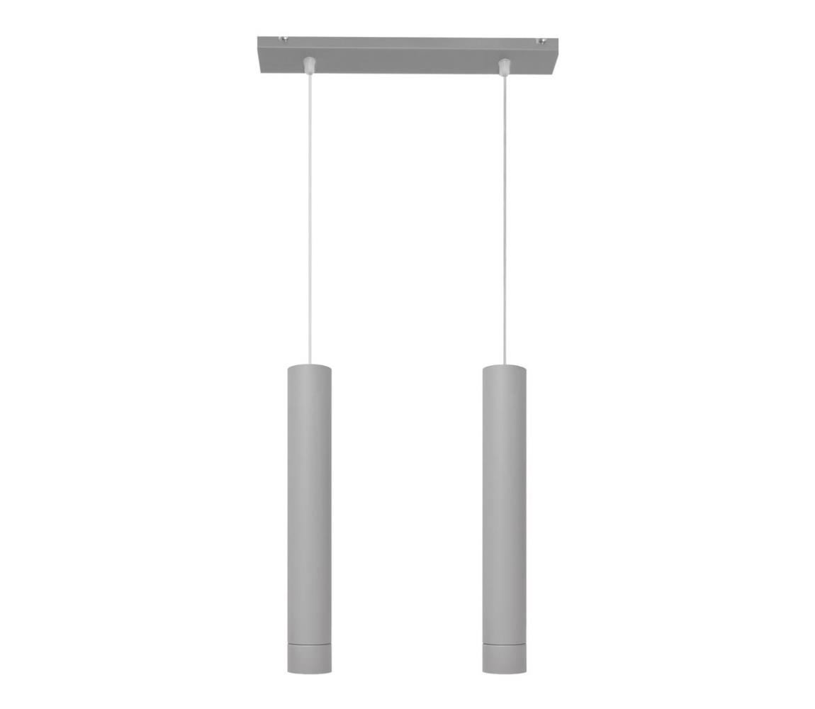 Helam LED Lustr na lanku TUBA 2xGU10/6,5W/230V šedá HE1286