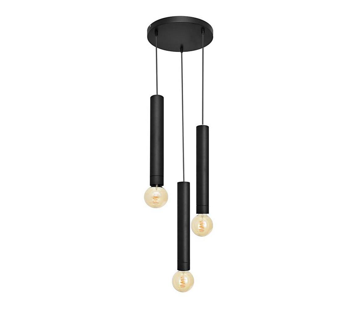 Helam LED Lustr na lanku TUBA 3xE27/60W/230V černá HE1321