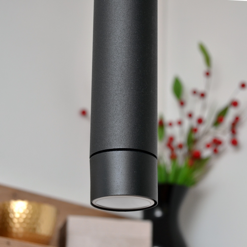 LED Lustr na lanku TUBA 3xGU10/4,8W/230V černá