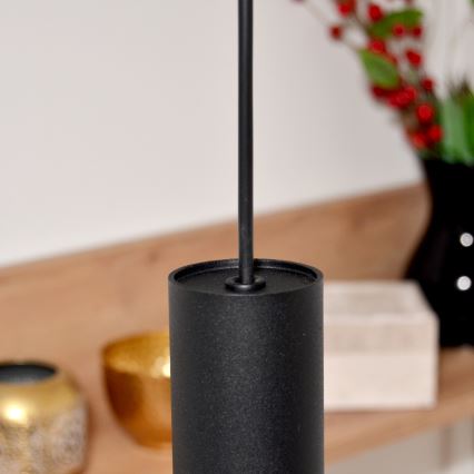 LED Lustr na lanku TUBA 3xGU10/4,8W/230V černá