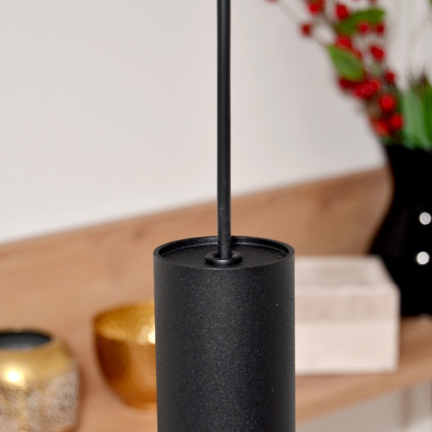 LED Lustr na lanku TUBA 3xGU10/4,8W/230V černá
