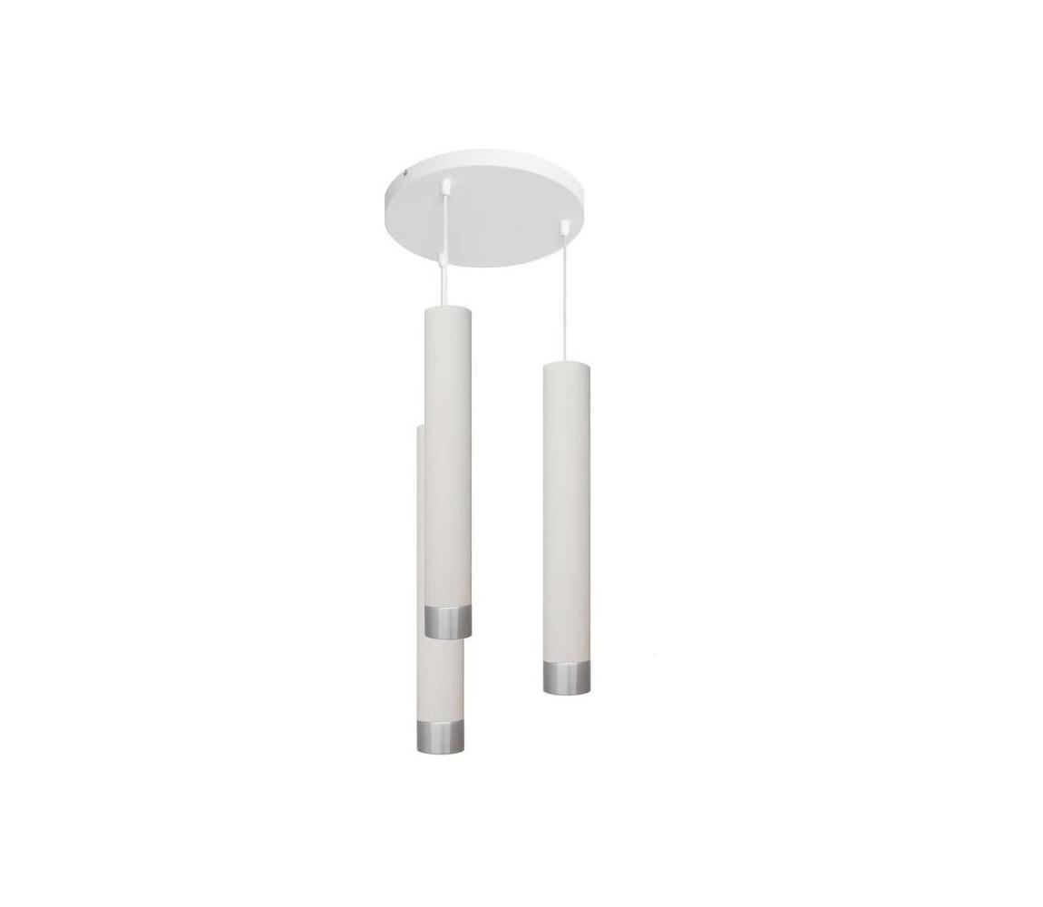 Helam LED Lustr na lanku TUBA 3xGU10/6,5W/230V bílá/matný chrom HE1304