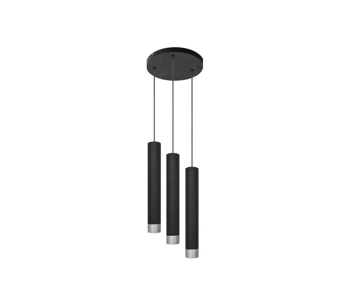 Helam LED Lustr na lanku TUBA 3xGU10/6,5W/230V černá/matný chrom HE1299