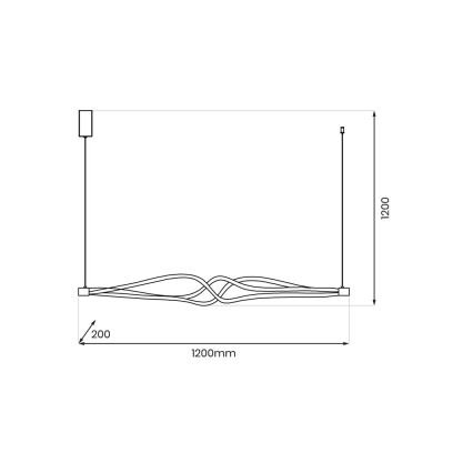 LED Lustr na lanku TWISTER LED/56W/230V černá