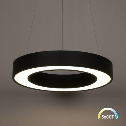LED Lustr na lanku UNION LED/40W/230V 3000/4000/6500K pr. 40 cm černá