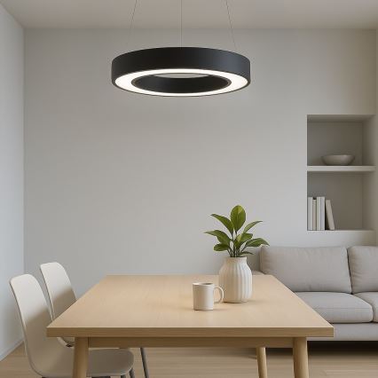 LED Lustr na lanku UNION LED/40W/230V 3000/4000/6500K pr. 40 cm černá