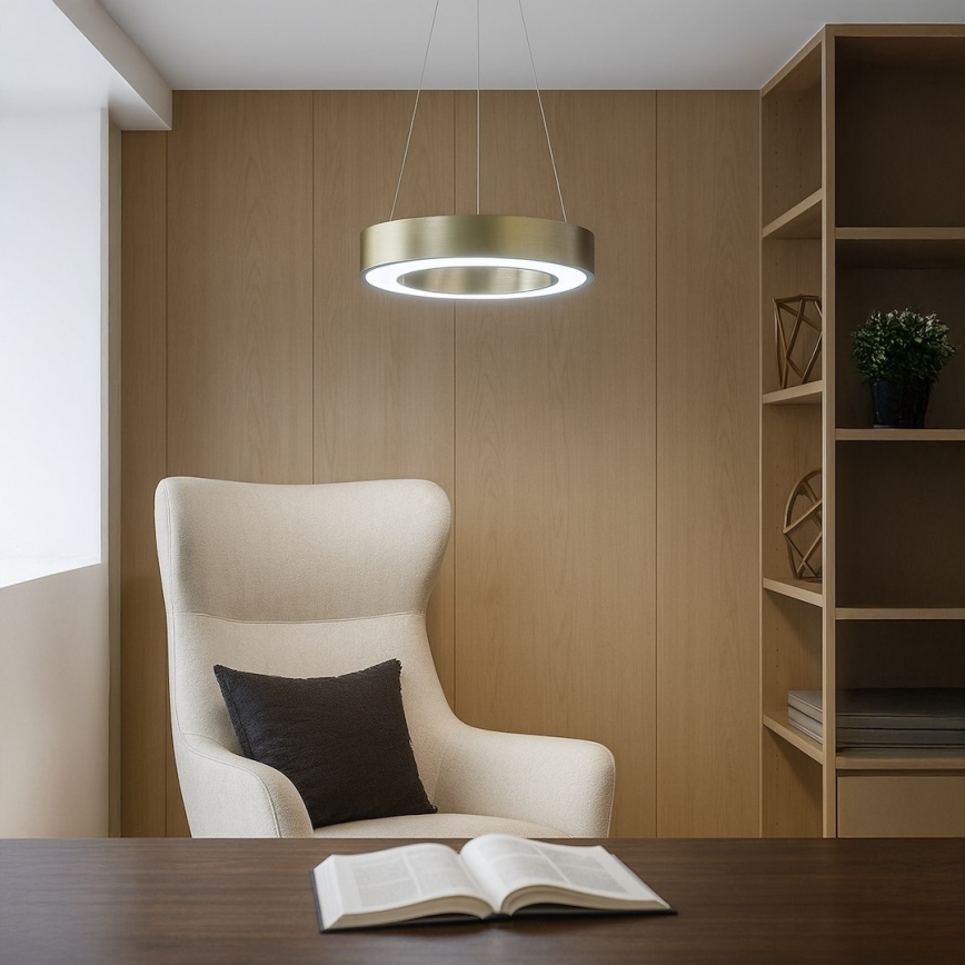 LED Lustr na lanku UNION LED/40W/230V 3000/4000/6500K pr. 40 cm zlatá