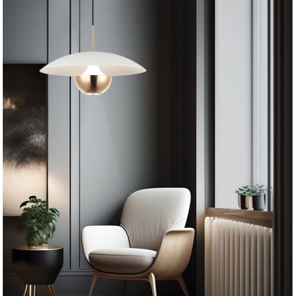LED Lustr na lanku VALIA LED/9W/230V bílá/zlatá