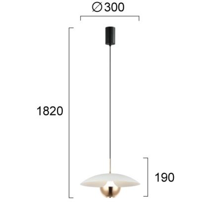 LED Lustr na lanku VALIA LED/9W/230V bílá/zlatá