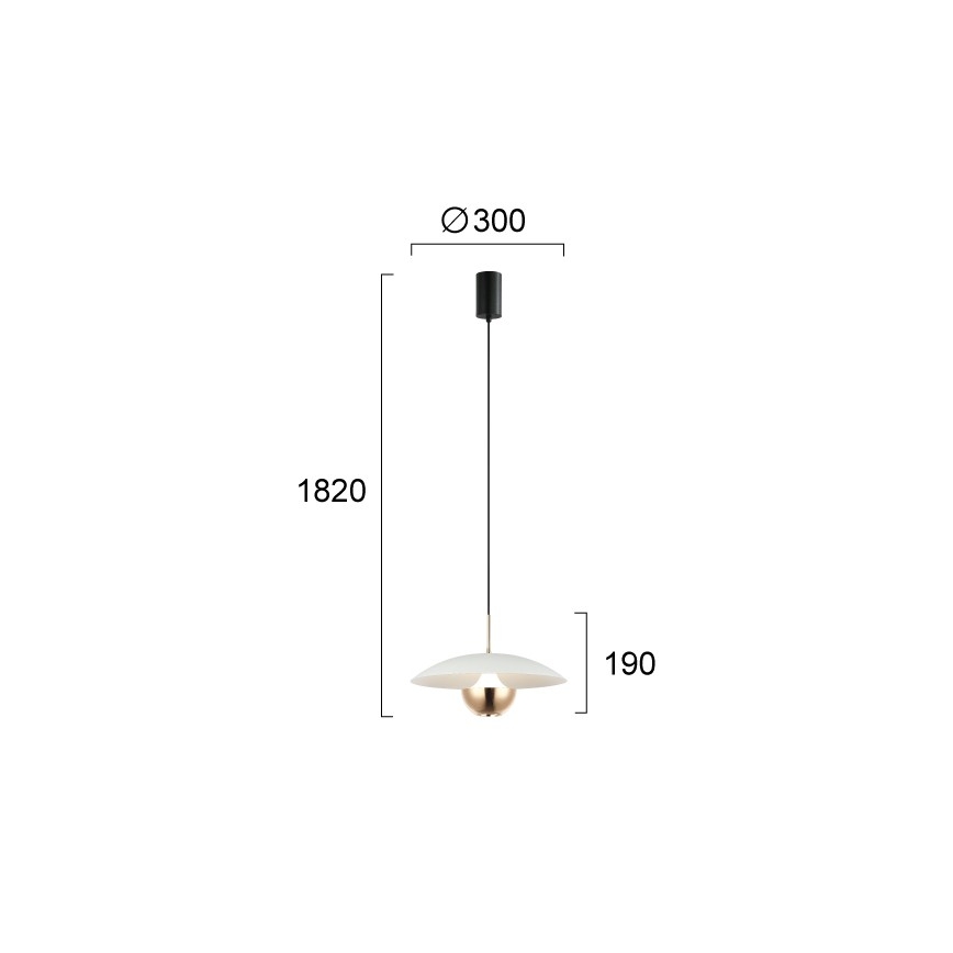 LED Lustr na lanku VALIA LED/9W/230V bílá/zlatá