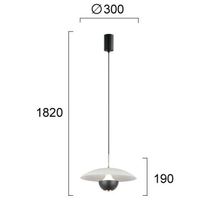 LED Lustr na lanku VALIA LED/9W/230V šedá/černá