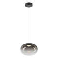 LED Lustr na lanku VASO LED/4W/230V pr. 18 cm černá/kouřová