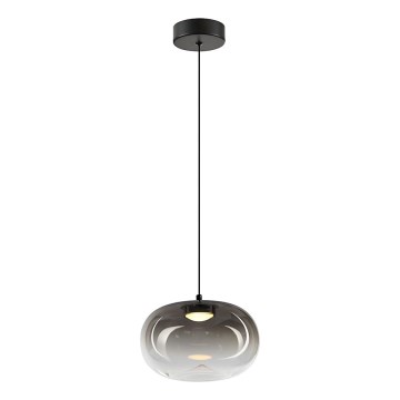 LED Lustr na lanku VASO LED/4W/230V pr. 18 cm černá/kouřová