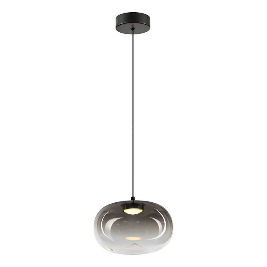 LED Lustr na lanku VASO LED/4W/230V pr. 18 cm černá/kouřová