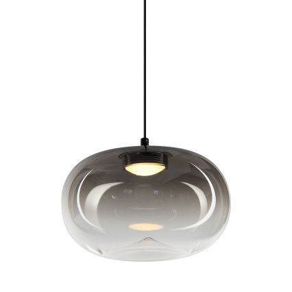 LED Lustr na lanku VASO LED/4W/230V pr. 18 cm černá/kouřová