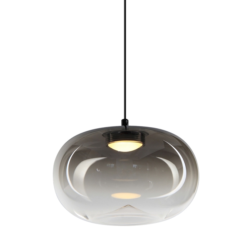 LED Lustr na lanku VASO LED/4W/230V pr. 18 cm černá/kouřová