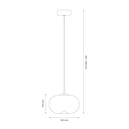LED Lustr na lanku VASO LED/4W/230V pr. 18 cm černá/kouřová