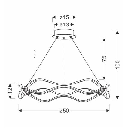 LED Lustr na lanku VAVE LED/28W/230V rose gold