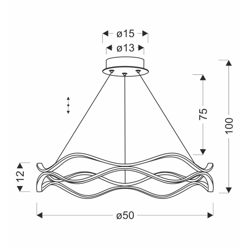 LED Lustr na lanku VAVE LED/28W/230V rose gold