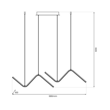 LED Lustr na lanku VERTE 2xLED/11W/230V černá
