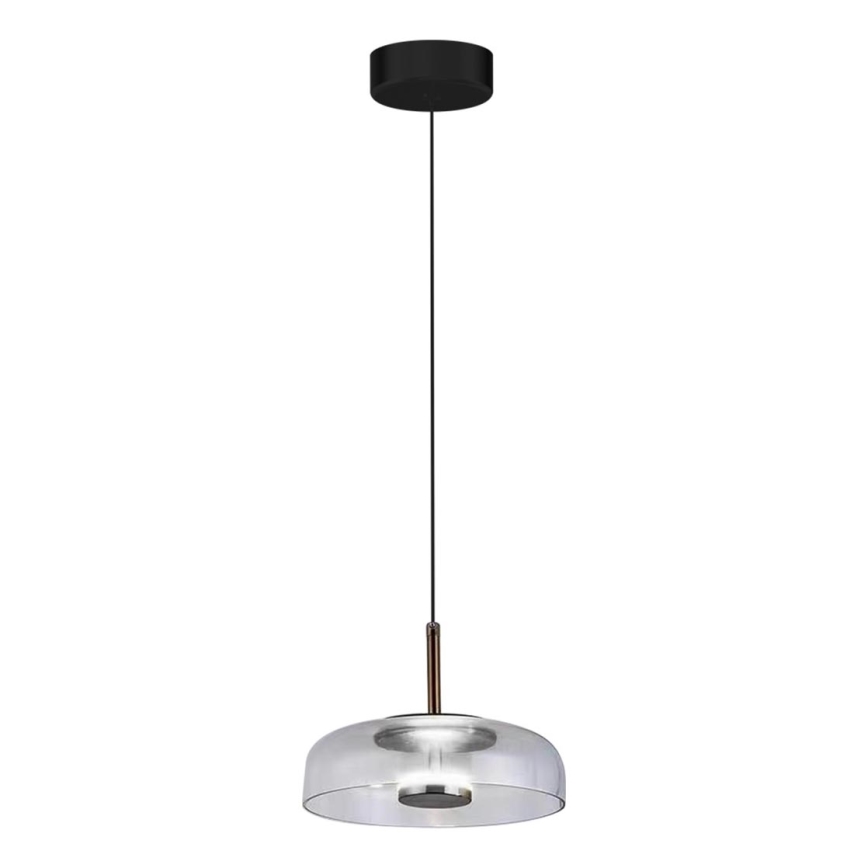 LED Lustr na lanku VETRO LED/6W/230V pr. 23 cm šedá/černá