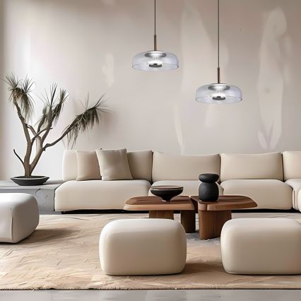 LED Lustr na lanku VETRO LED/6W/230V pr. 23 cm šedá/černá