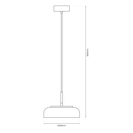 LED Lustr na lanku VETRO LED/6W/230V pr. 23 cm šedá/černá