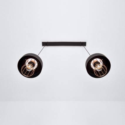 LED Lustr na lanku VOLTA 2xE27/15W/230V černá/zlatá