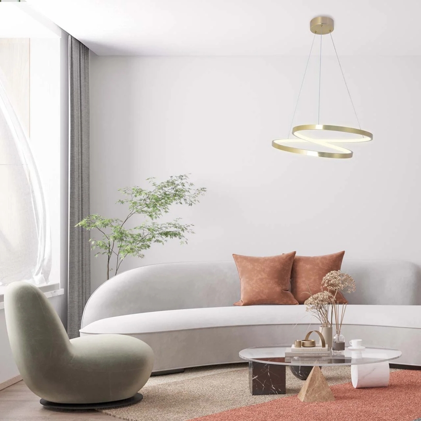 LED Lustr na lanku ZEFIRA LED/40W/230V 4000K pr. 50 cm zlatá