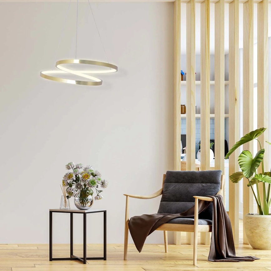 LED Lustr na lanku ZEFIRA LED/40W/230V 4000K pr. 50 cm zlatá