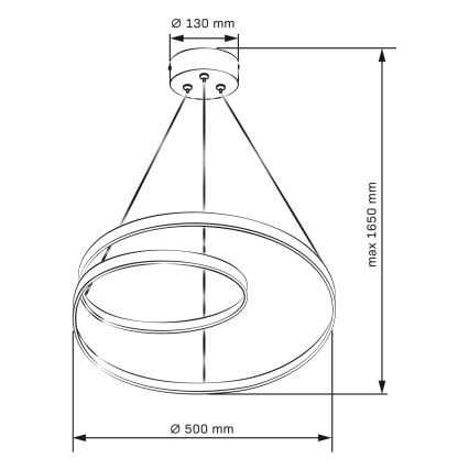 LED Lustr na lanku ZEFIRA LED/40W/230V 4000K pr. 50 cm zlatá
