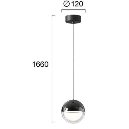 LED Lustr na lanku ZIREA LED/7W/230V černá