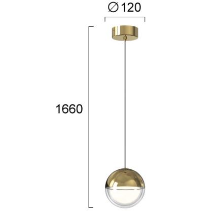 LED Lustr na lanku ZIREA LED/7W/230V zlatá
