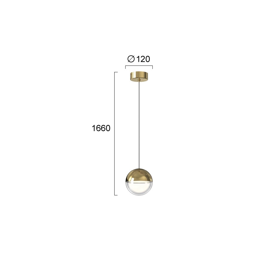 LED Lustr na lanku ZIREA LED/7W/230V zlatá