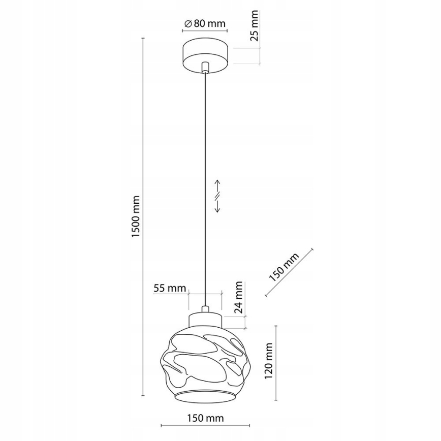 LED Lustr na lanku ZULIA 1xE27/15W/230V černá/kouřová černá