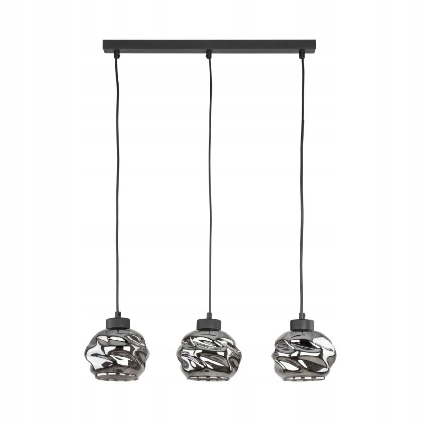LED Lustr na lanku ZULIA 3xE27/15W/230V černá/kouřová černá