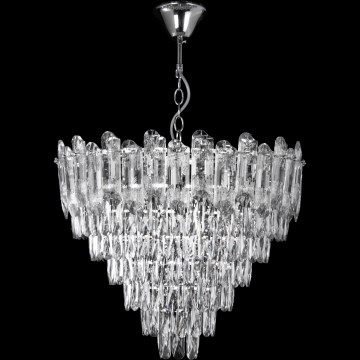 LED Lustr na řetězu 11xE27/60W/230V + 7xLED/6W pr. 60 cm lesklý chrom