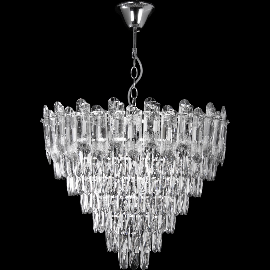 LED Lustr na řetězu 11xE27/60W/230V + 7xLED/6W pr. 60 cm lesklý chrom