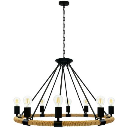LED Lustr na řetězu ROPE ARTHUR 8xE27/6W/230V