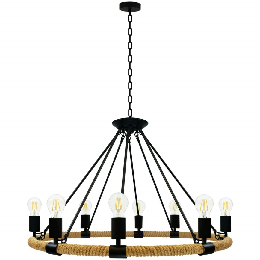 LED Lustr na řetězu ROPE ARTHUR 8xE27/6W/230V
