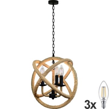 LED Lustr na řetězu ROPE GLOBO 3xE14/4,3W/230V