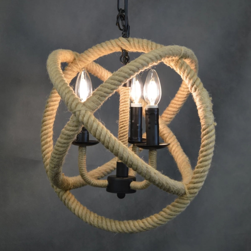 LED Lustr na řetězu ROPE GLOBO 3xE14/4,3W/230V