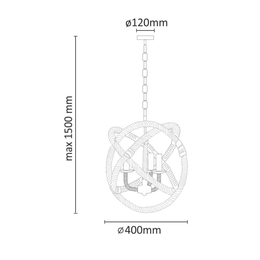LED Lustr na řetězu ROPE GLOBO 3xE14/4,3W/230V