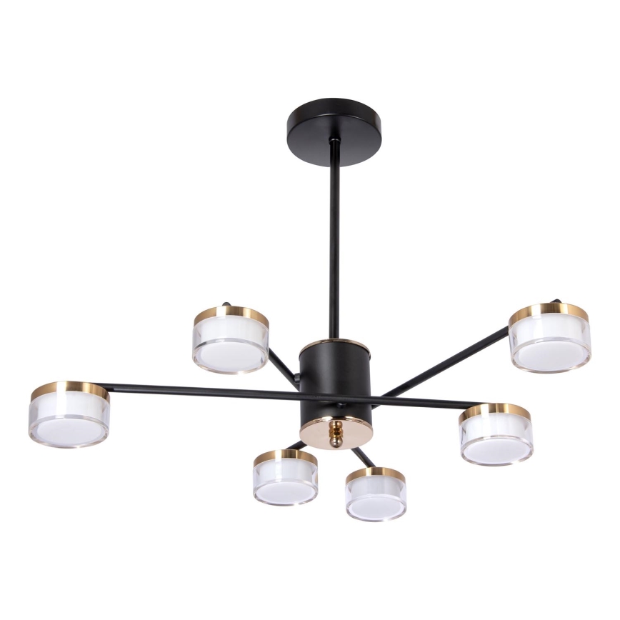 LED Lustr na tyči 6xLED/6W/230V 3000-6500K pr. 59 cm zlatá/černá
