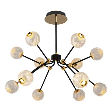 LED Lustr na tyči GELA 12xLED/5W/230V 3000K černá/zlatá