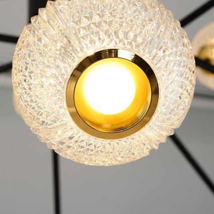 LED Lustr na tyči GELA 12xLED/5W/230V 3000K černá/zlatá