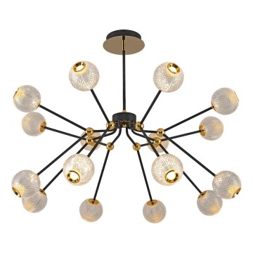 LED Lustr na tyči GELA 16xLED/5W/230V 3000K černá/zlatá