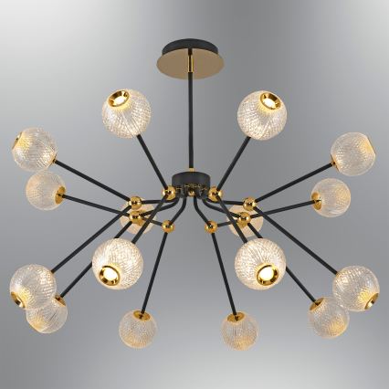 LED Lustr na tyči GELA 16xLED/5W/230V 3000K černá/zlatá